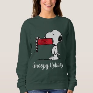 Peanuts   Snoopy Candy Cane Food Dish Sweatshirt