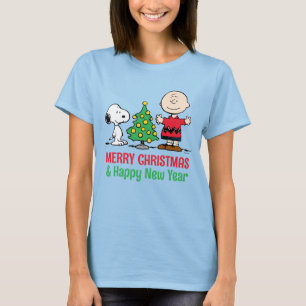 Peanuts   Snoopy & Charlie Brown Christmas Tree T-Shirt