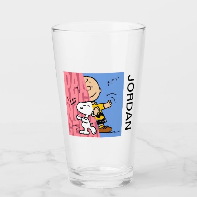 Peanuts | Snoopy & Charlie Brown Half & Half Dance Glass (Front)