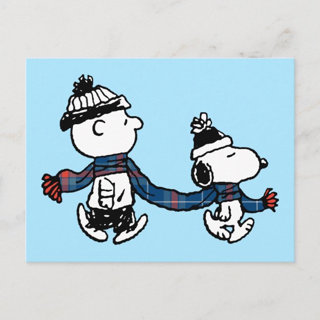 Peanuts | Snoopy & Charlie Brown Warm & Cozy Postcard (Front)