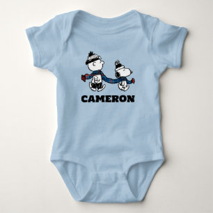 Peanuts   Snoopy & Charlie Brown Winter Scarf Baby Bodysuit