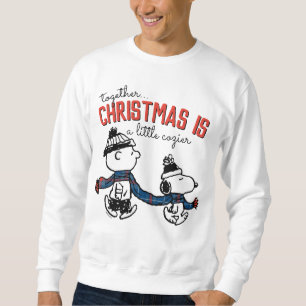 Peanuts   Snoopy & Charlie Brown Winter Scarf Sweatshirt