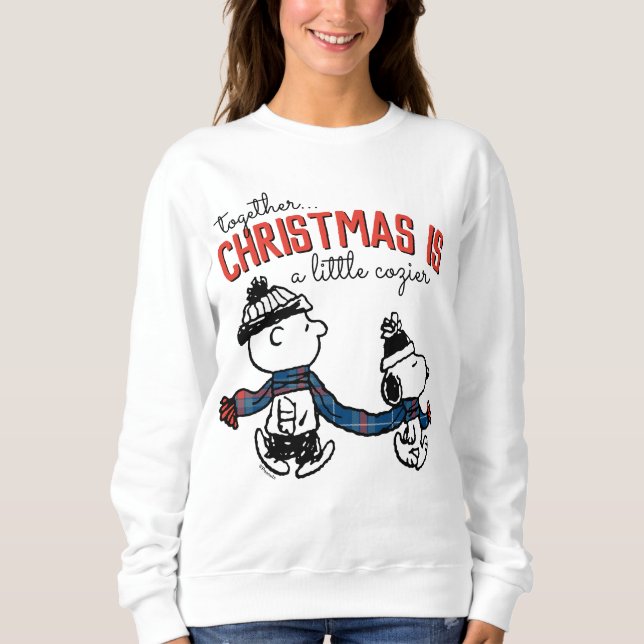 Peanuts | Snoopy & Charlie Brown Winter Scarf Sweatshirt (Front)