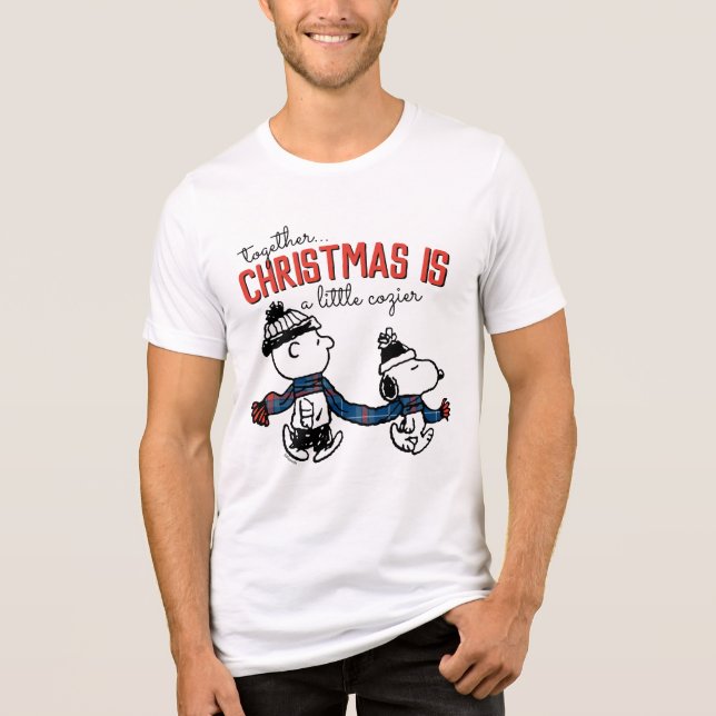 Peanuts | Snoopy & Charlie Brown Winter Scarf Tri-Blend Shirt (Front)