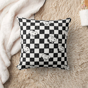 Peanuts   Snoopy Checkered Flag Throw Pillow