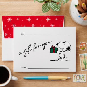 Peanuts   Snoopy Christmas Gift Giver Gift Envelope