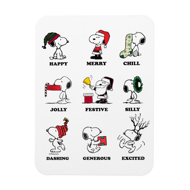 Peanuts | Snoopy Christmas Holiday Moods Magnet (Vertical)