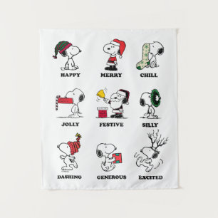 Peanuts   Snoopy Christmas Holiday Moods Tapestry