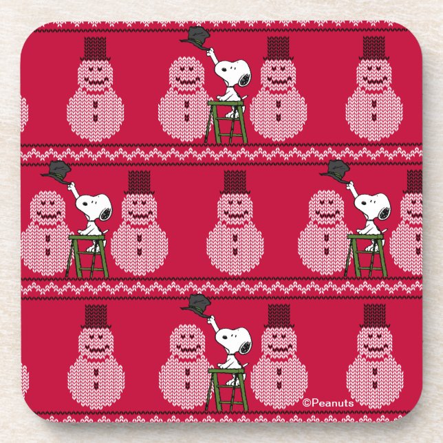 Peanuts | Snoopy Christmas Sweater Snowman Coaster (Front)