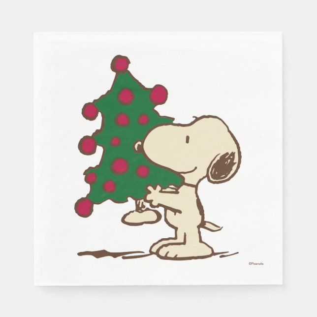 Peanuts | Snoopy Christmas Tree Napkin (Front)