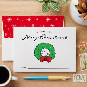 Peanuts   Snoopy Christmas Wreath Gift Envelope