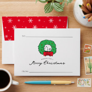 Peanuts   Snoopy Christmas Wreath Gift Envelope