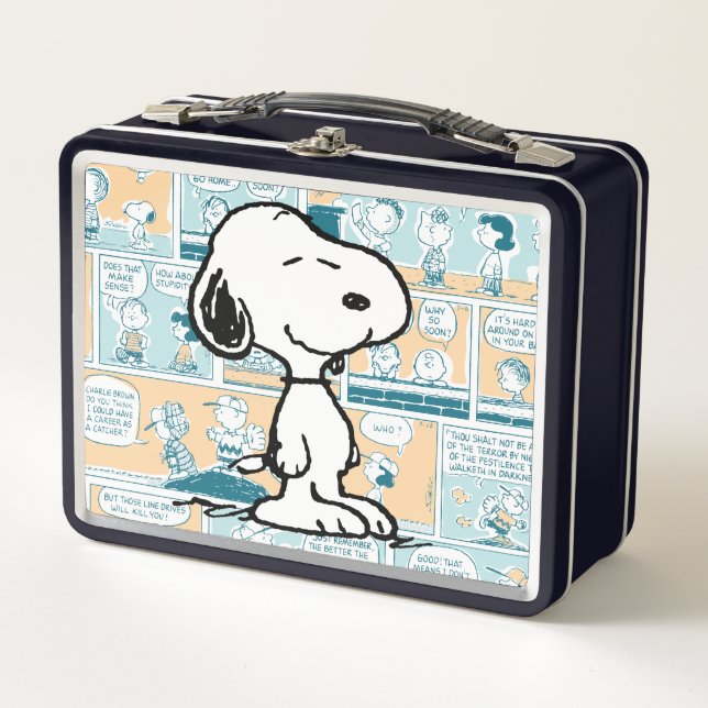Peanuts | Snoopy Comic Pattern Metal Lunch Box (Front)