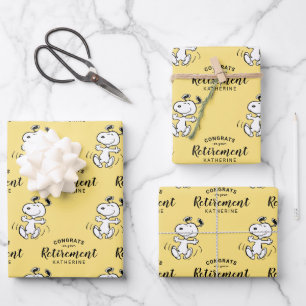 Peanuts   Snoopy Congrats on Your Retirement Wrapping Paper Sheet