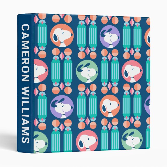 Peanuts | Snoopy Dark Blue Deco | Add Your Name Binder (Front/Spine)