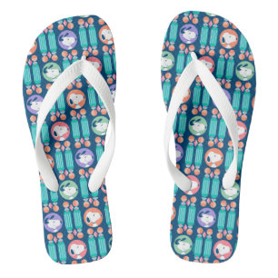 Peanuts   Snoopy Dark Blue Deco Dreams Pattern Flip Flops