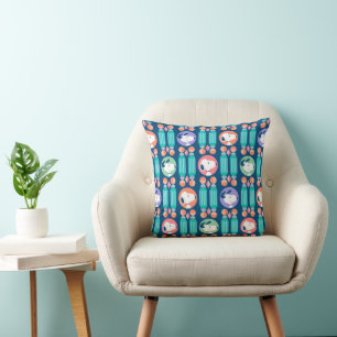 Peanuts   Snoopy Dark Blue Deco Dreams Pattern Throw Pillow