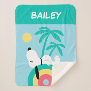 Peanuts   Snoopy Deco   Add Your Name Sherpa Blanket