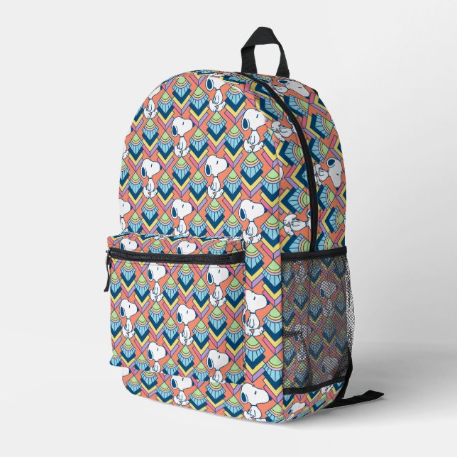 Peanuts | Snoopy Deco Dreams Pattern Printed Backpack (Back Corner Right)