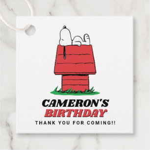 Peanuts Snoopy Dog House Birthday Favor Tags