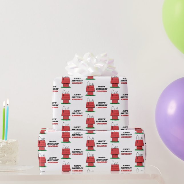 Peanuts Snoopy Dog House Birthday Wrapping Paper (Party Gifts)