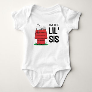 Peanuts Snoopy Dog House   I'm the Little Sister Baby Bodysuit