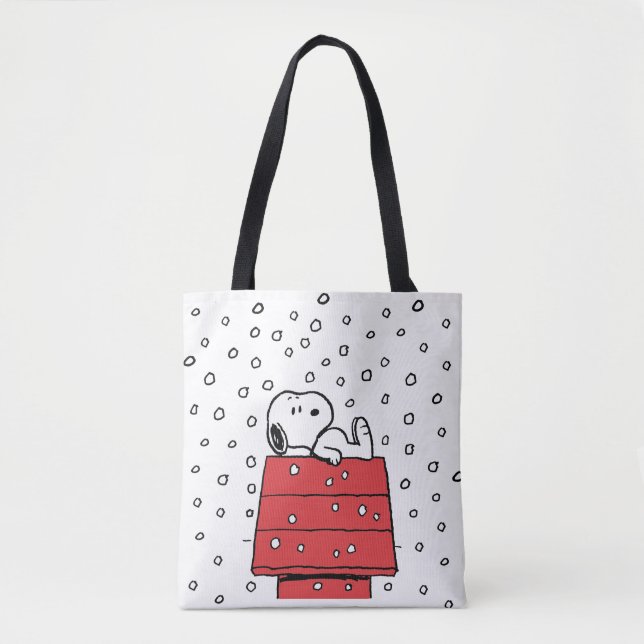 Peanuts | Snoopy Doghouse Snowflakes Tote Bag (Front)