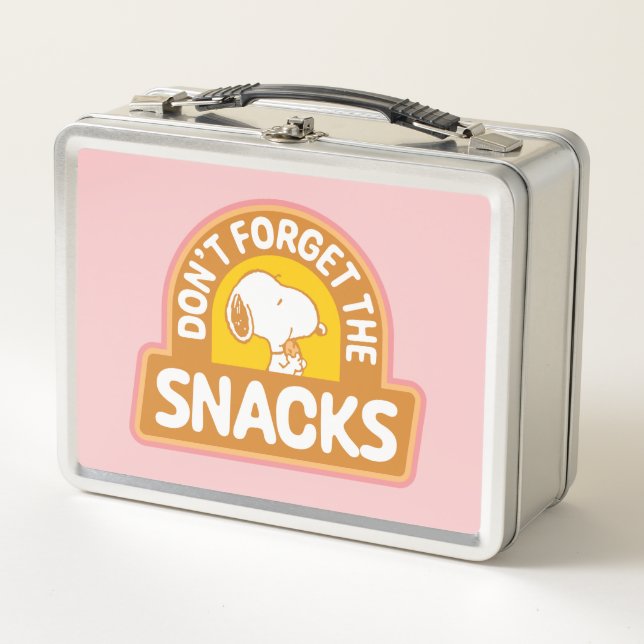 Peanuts | Snoopy Don't Forget the Snacks Metal Lunch Box (Front)