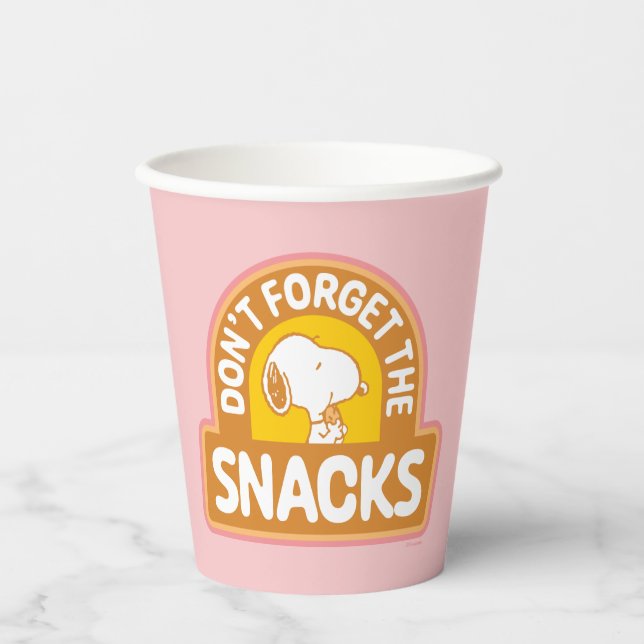 Peanuts | Snoopy Don't Forget the Snacks Paper Cups (Front)