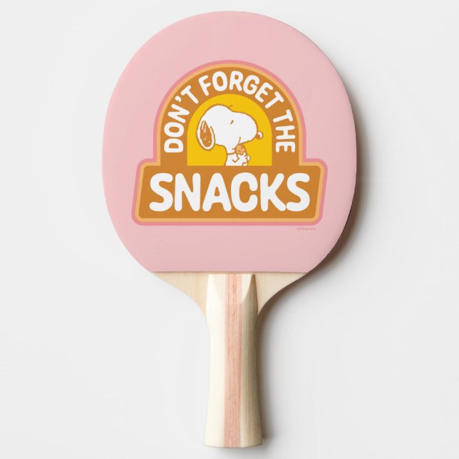 Peanuts | Snoopy Don't Forget the Snacks Ping Pong Paddle (Front)