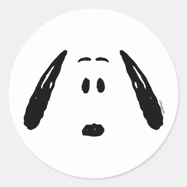 Peanuts | Snoopy Face Classic Round Sticker (Front)