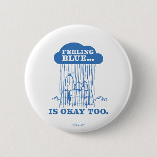 Peanuts   Snoopy Feeling Blue Is OK Too 2 Inch Round Button
