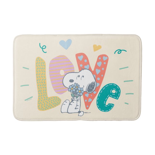 Peanuts | Snoopy Flower Love Bath Mat (Front)