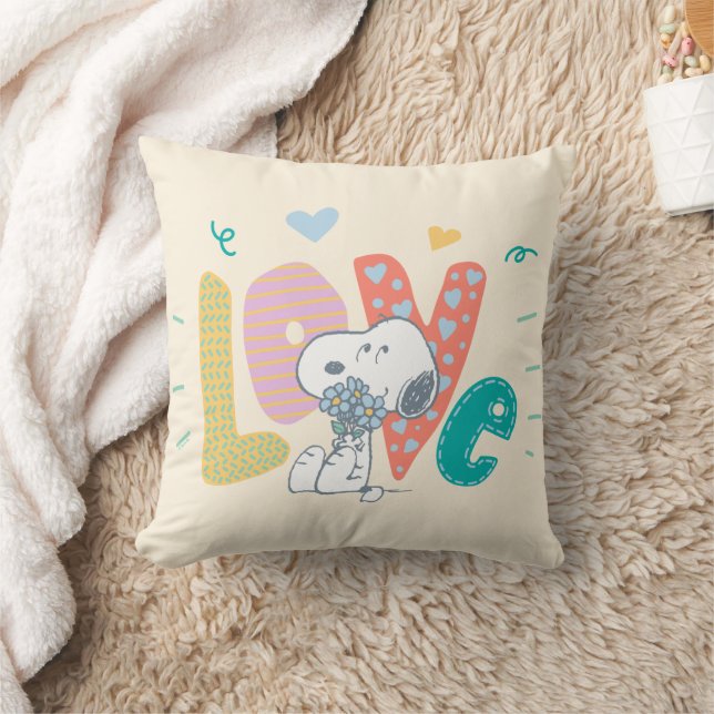 Peanuts | Snoopy Flower Love Throw Pillow (Blanket)