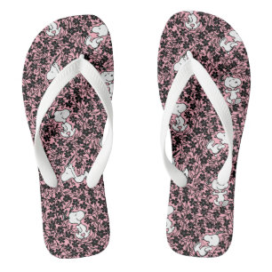 Peanuts Snoopy Flower Vine Pattern Flip Flops