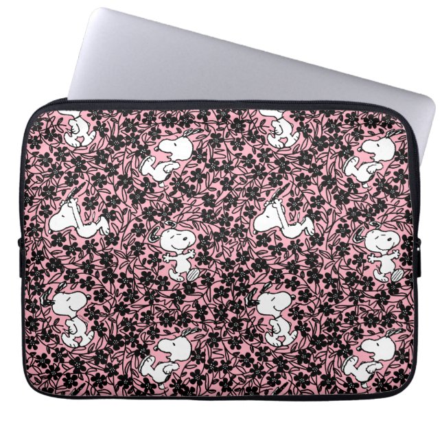 Peanuts | Snoopy Flower Vine Pattern Laptop Sleeve (Front)