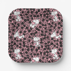 Peanuts   Snoopy Flower Vine Pattern Paper Plate