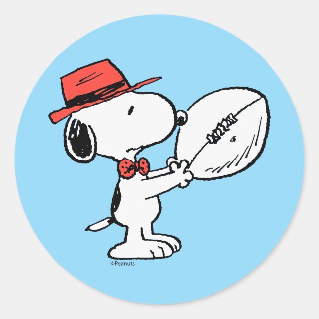 Peanuts | Snoopy Football Coach Classic Round Sticker (Front)