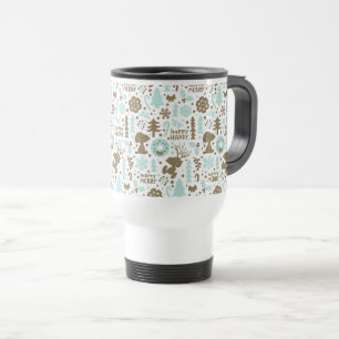 Peanuts   Snoopy Frosty Christmas Pattern Travel Mug
