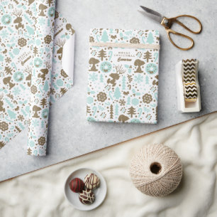 Peanuts   Snoopy Frosty Christmas Pattern Wrapping Paper