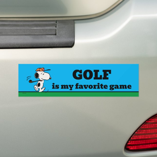 Peanuts | Snoopy Golf Swing Bumper Sticker (On Car)