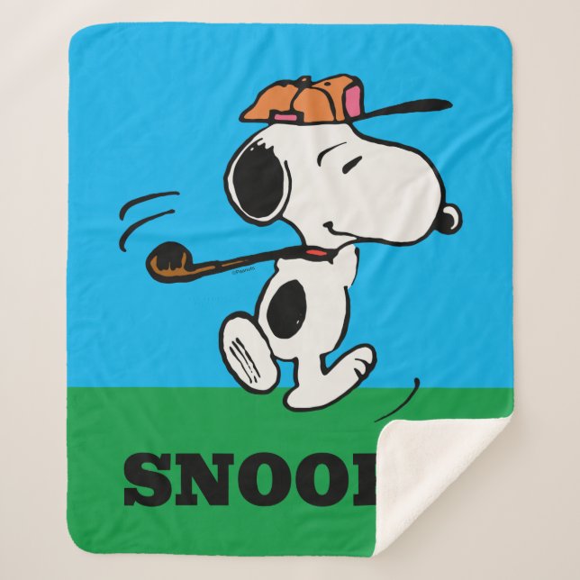 Peanuts | Snoopy Golf Swing Sherpa Blanket (Front)