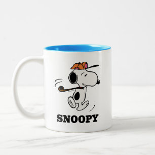 Peanuts   Snoopy Golf Swing Two-Tone Coffee Mug