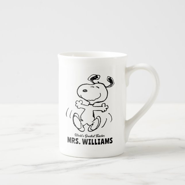 Peanuts | Snoopy Greatest Teacher Personalized Bone China Mug (Right)