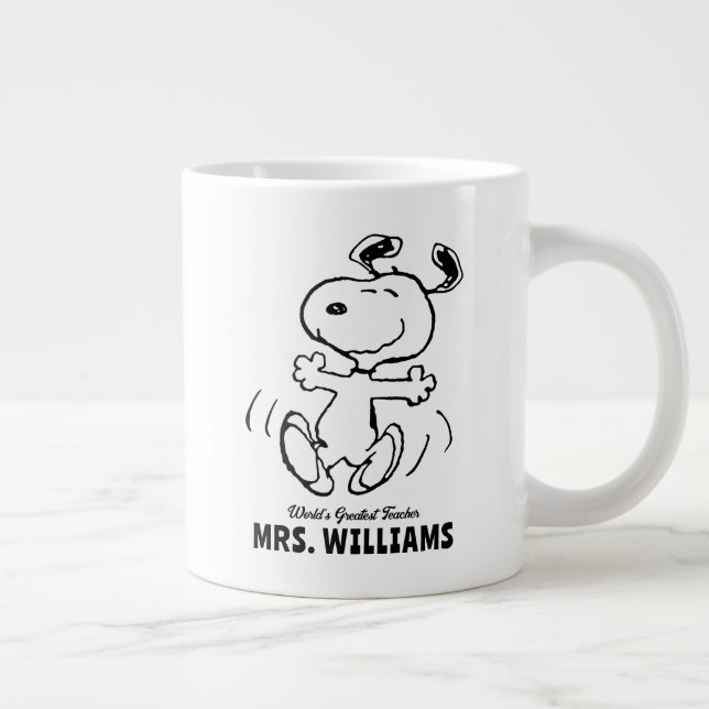 Peanuts | Snoopy Greatest Teacher Personalized Large Coffee Mug (Right)