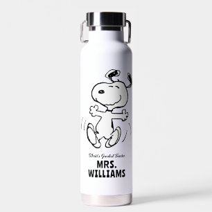 Peanuts Snoopy Greatest Teacher Personalized Water Bottle