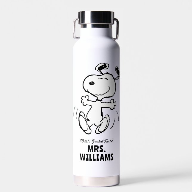 Peanuts | Snoopy Greatest Teacher Personalized Water Bottle (Front)