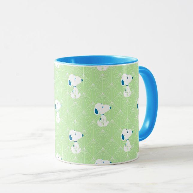 Peanuts | Snoopy Green Deco Dreams Pattern Mug (Front Right)