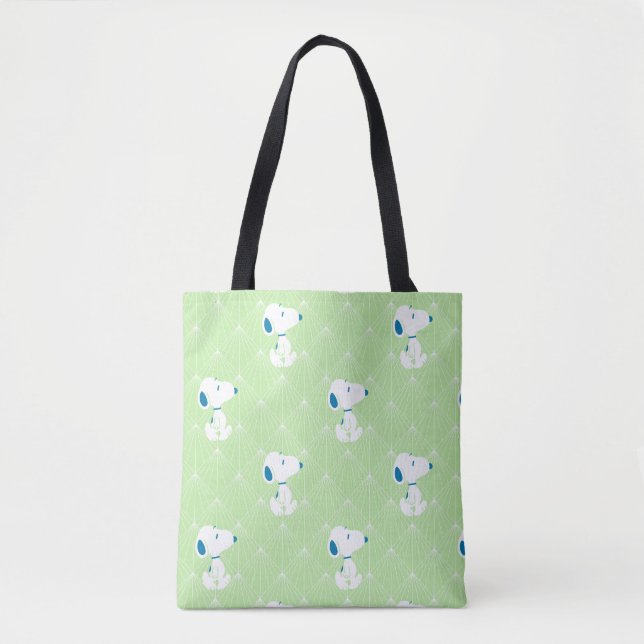 Peanuts | Snoopy Green Deco Dreams Pattern Tote Bag (Front)