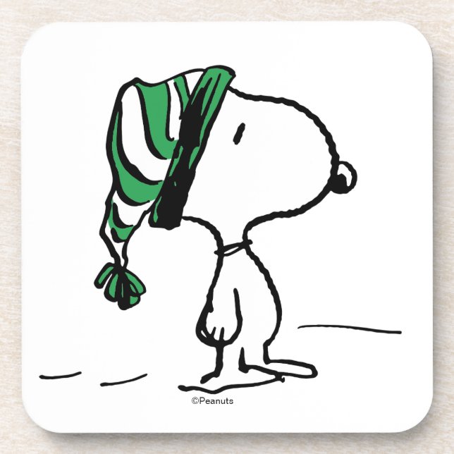 Peanuts | Snoopy Green Snow Cap Coaster (Front)